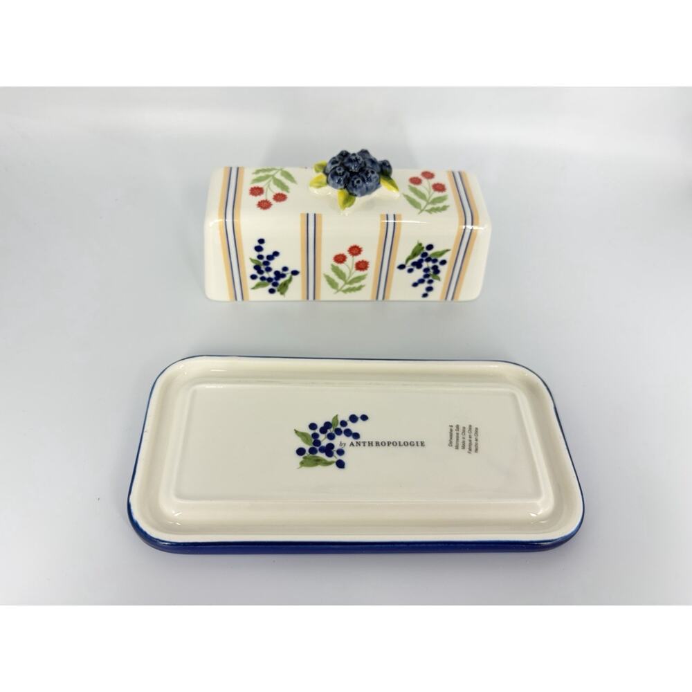 Anthropologie Lou Rota Stoneware Pie Dish Remikens Butter Dish Spoon Rest Set - Picture 14 of 14